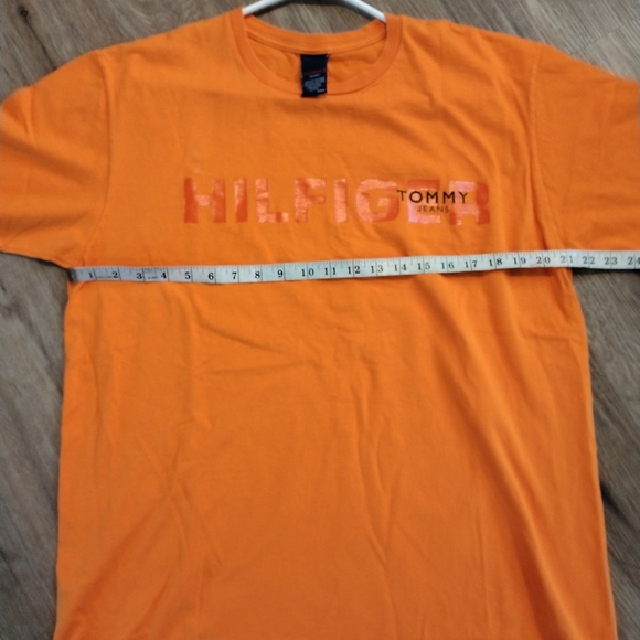 Men's Vtg Tommy Hilfiger Tommy Jeans T-shirt Orange Size M Medium Cotton #28 - Picture 6 of 10